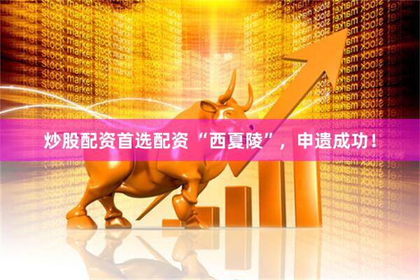 炒股配资首选配资 “西夏陵”，申遗成功！